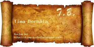 Tima Borbála névjegykártya